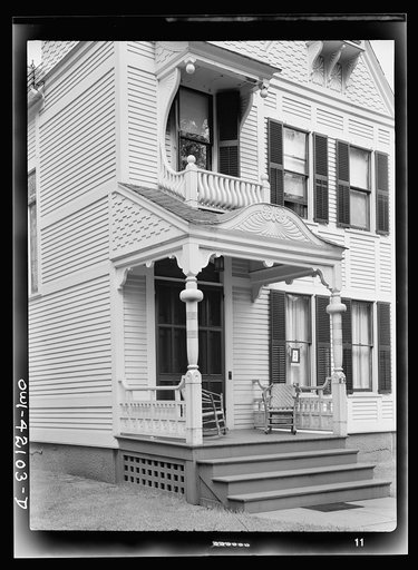 Untitled photo, possibly related to: Southington, Connecticut. An American town and its way of life. Mrs. Daisy Morse has two sons fighting--Private Alfred Morse and LeRoy S. Morse. She is displaying two service stars in her window