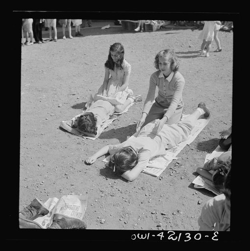 Southington, Connecticut. An American town and its way of life. Students of first aid, practicing artificial respiration