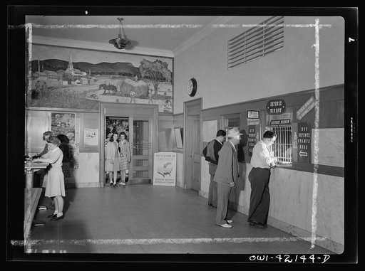 Southington, Connecticut. Southington's U.S. Post Office. In its lobby is a mural depicting the industry and some of the landmarks of the town. It was exectued by Ann Hunt Spencer, who studied art in Paris and received the Kosciuszko Foundation's scholarship in 1937 for study and travel in Poland
