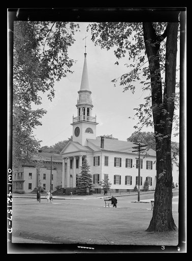 Southington, Connecticut. The First Congregational church, oldest of the town's eleven churches looks substantially the same as when it was erected in 1830