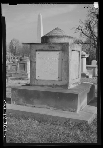 Washington, D.C. A grave monument in the Congressional cemetery