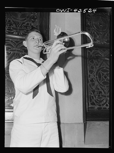 Bethlehem, Pennsylvania. Bach festival.J. Donald Schupp, AS (able seaman), U.S. Navy, a member of the Moravian trombone choir for the past two years