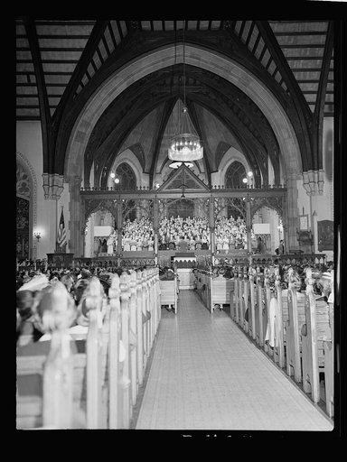 Bethlehem, Pennsylvania. Bach festival. The Bach choir giving a concert at Packer memorial chapel. Lehigh University