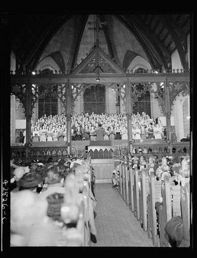 Bethlehem, Pennsylvania. Bach festival. The choir giving a performance at Packer memorial chapel of Leigh University