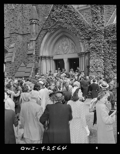 Bethlehem, Pennsylvania. Bach festival. Entrance to Packer Memorial Chapel