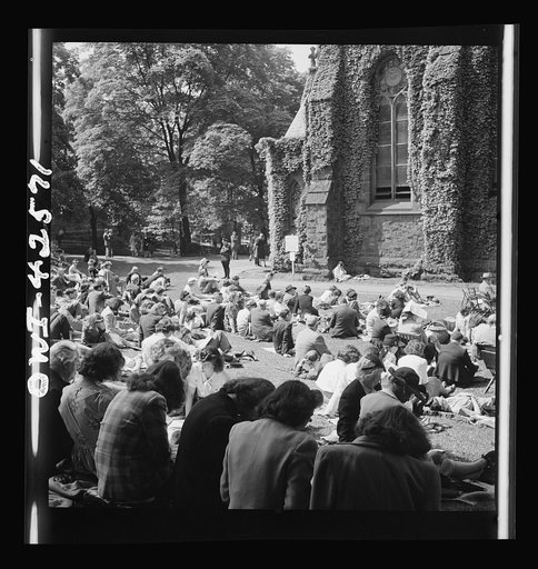 Bethelehem, Pennsylvania. Bach festival. On the lawn during the Bach festival outside Parker Memorial Chapel