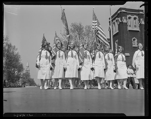 Brooklyn, New York. Norwegian Independence Day celebration. Norwegian-American parade. Norwegian-American Association represented in the parade wearing parade uniforms