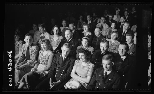New York, New York. Merchant marine theatre. Wing canteen. The audience