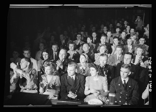 New York, New York. Merchant marine theatre. Wing canteen. The audience