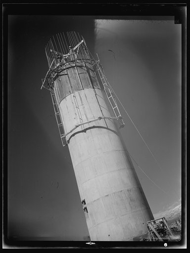 Columbia Steel Company at Geneva, Utah. Partly finished open hearth furnaces and stacks for a steel mill under construction which will produce vitally needed steel