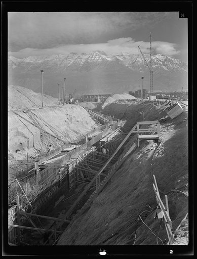Untitled photo, possibly related to: Columbia Steel Company at Geneva, Utah. Constructing a water intake tunnel for a new steel plant which will make important additions to the vast amount of steel needed for the war effort