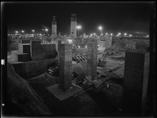 Untitled photo, possibly related to: Columbia Steel Company at Geneva, Utah. Steel and concrete go into place rapidly as a new steel mill takes form. The new plant will make important additions to the vast amount of steel needed for the war effort