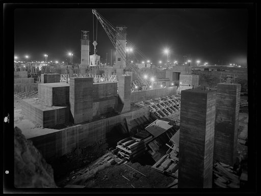 Untitled photo, possibly related to: Columbia Steel Company at Geneva, Utah. Steel and concrete go into place rapidly as a new steel mill takes form. The new plant will make important additions to the vast amount of steel needed for the war effort