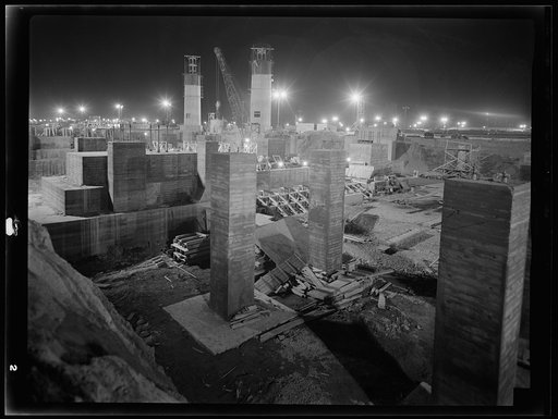 Untitled photo, possibly related to: Columbia Steel Company at Geneva, Utah. Steel and concrete go into place rapidly as a new steel mill takes form. The new plant will make important additions to the vast amount of steel needed for the war effort