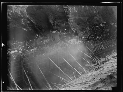 Untitled photo, possibly related to: Columbia Steel Company at Geneva, Utah. Constructing a water intake tunnel for a new steel plant which will make important additions to the vast amount of steel needed for the war effort