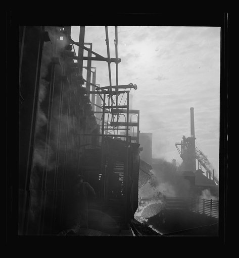 Untitled photo, possibly related to: Columbia Steel Company at Ironton, Utah. Discharging coke oven