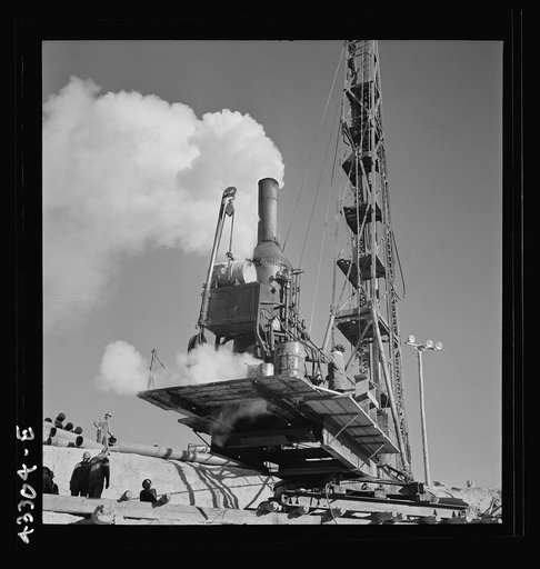 Columbia Steel Company at Geneva, Utah. Driving piles for the foundations for a new steel mill, which will make important additions to the vast amount of steel needed for the war effort