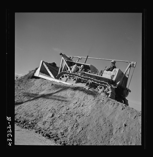 Columbia Steel Company at Geneva, Utah. Bulldozer used in grading during the construction of a new steel mill which will make important additions to the vast amount of steel needed for the war effort