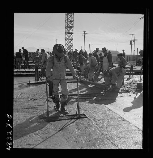 Untitled photo, possibly related to: Columbia Steel Company at Geneva, Utah. Steel and concrete go into place rapidly as a new steel mill takes form. The new plant will make important additions to the vast amount of steel needed for the war effort