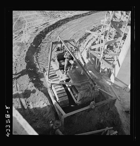 Untitled photo, possibly related to: Columbia Steel Company at Geneva, Utah. Bulldozer used in grading during the construction of a new steel mill which will make important additions to the vast amount of steel needed for the war effort