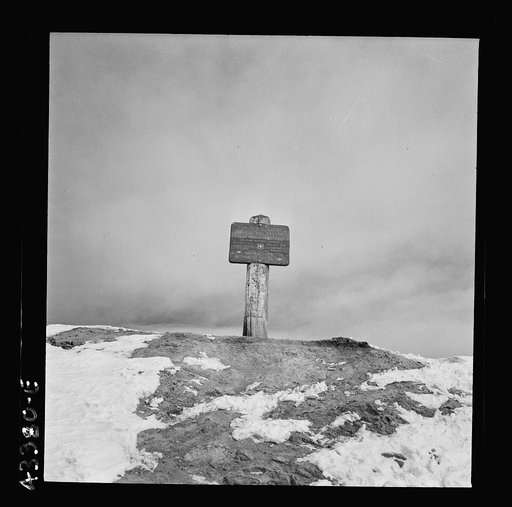 Loveland Pass, Colorado. Sign on the Continental Divide indicating an elevation of 11,892 feet