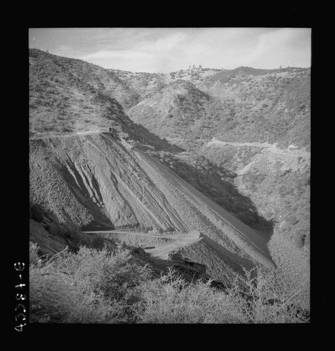 New Idria, California. View of the New Idria Quicksilver Mining Company's workings where cinnabar, an ore containing mercury, is obtained