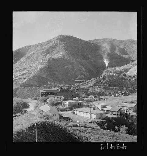 Untitled photo, possibly related to: New Idria, California. The mercury extraction plant of the New Idria Quicksilver Mining Company where mercury is obtained from cinnabar mined at nearby workings