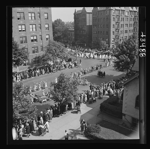 Brooklyn, New York. Anniversary Day parade of the Sunday school of the Church of the Good Shepherd