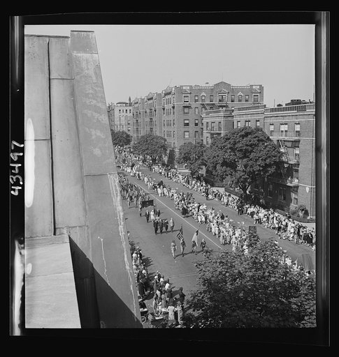 Brooklyn, New York. Anniversay Day parade of the Sunday school of the Church of the Good Shepherd