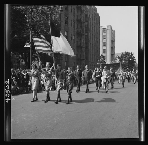 Untitled photo, possibly related to: Brooklyn, New York. Anniversay Day parade of the Sunday school of the Church of the Good Shepherd