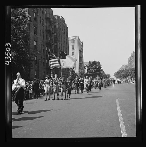 Brooklyn, New York. Anniversay Day parade of the Sunday school of the Church of the Good Shepherd