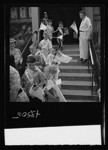 Brooklyn, New York. Children leaving the Sunday school of the Church of the Good Shepherd