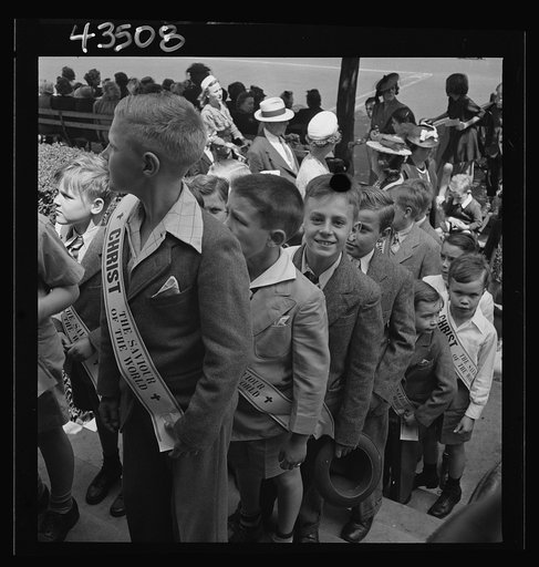 Brooklyn, New York. Anniversary Day parade of the Sunday school of the Church of the Good Shepherd