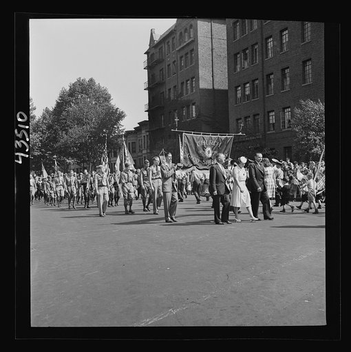 Brooklyn, New York. Anniversary Day parade of the Sunday school of the Church of the Good Shepherd