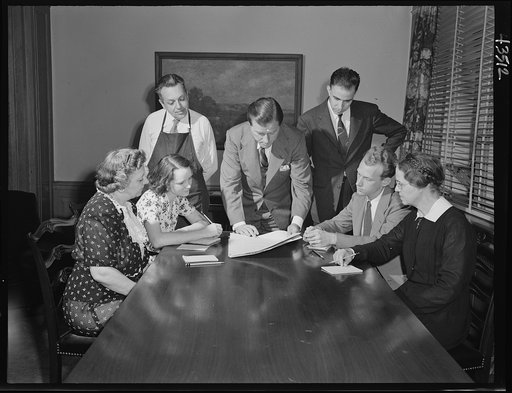 Brooklyn, New York. Dr. Sunday, minister of the Church of the Good Shepherd and his staff