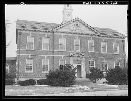 Wilmington, Delaware. Tower Hill School, noted country day school for pupils from three to eighteen years of age. The main entrance and the clock tower