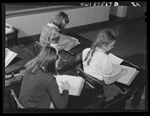 Wilmington, Delaware. Tower Hill School, noted country day school for pupils from three to eighteen years of age. An elementary grade classroom showing some of the girls writing in notebooks