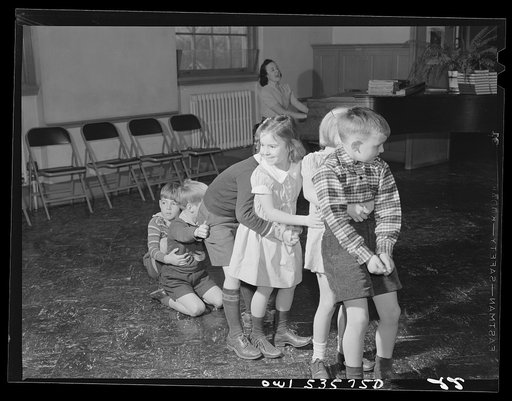 Wilmington, Delaware. Tower Hill School, noted country day school for pupils from three to eighteen years of age. Young children learning a game