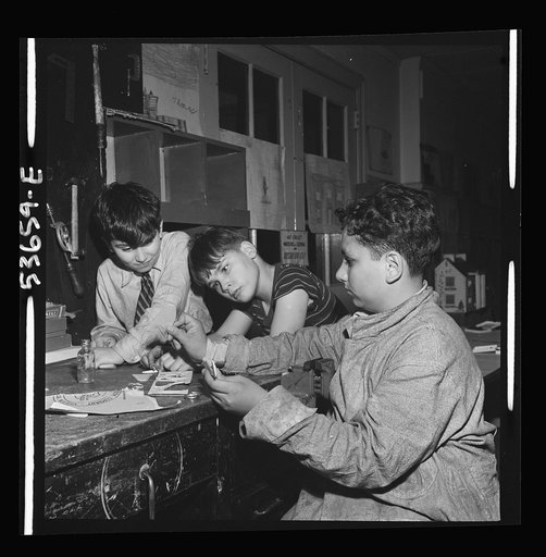 New York, New York. A fifteen-year-old expert on model airplanes who formerly spent Saturdays at the movies, devoting his time now to the instruction of younger boys enrolled in the after-school program at Greenwich House. Their mothers work