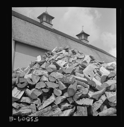 Wood pile at the Orton farm, Marshfield, Vermont