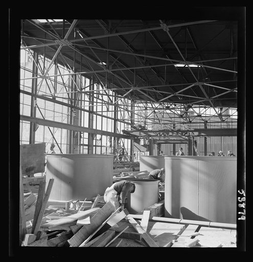 Las Vegas, Nevada. Interior of one of the buildings under construction at the Basic Magnesium Incorporated plant in the southern Nevada desert, where magnesium will be produced and this lightest of all metals made available in great quantities for war use