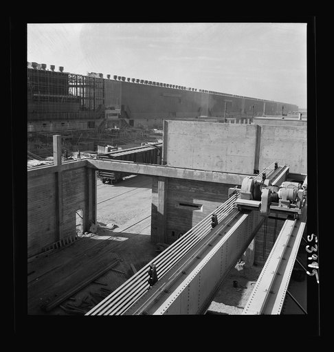 Untitled photo, possibly related to: Las Vegas, Nevada. Buildings being constructed at the huge Basic Magnesium Incorporated plant in the southern Nevada desert