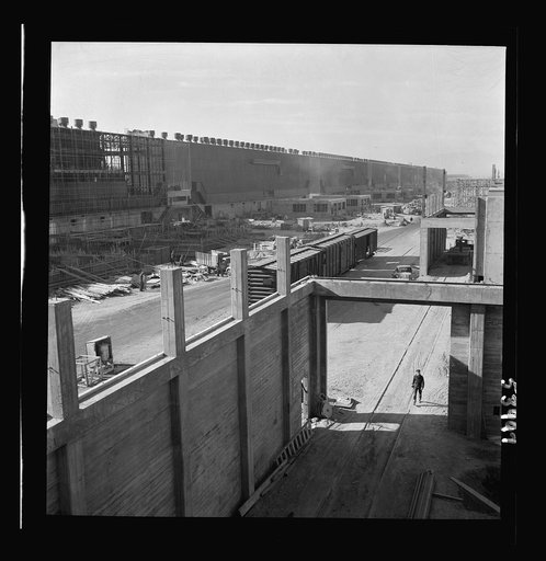 Untitled photo, possibly related to: Las Vegas, Nevada. Buildings being constructed at the huge Basic Magnesium Incorporated plant in the southern Nevada desert