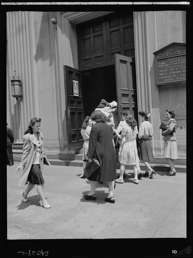 New York, New York. June 6, 1944. Noon mass at Saint Vincent de Paul's Church on D-day