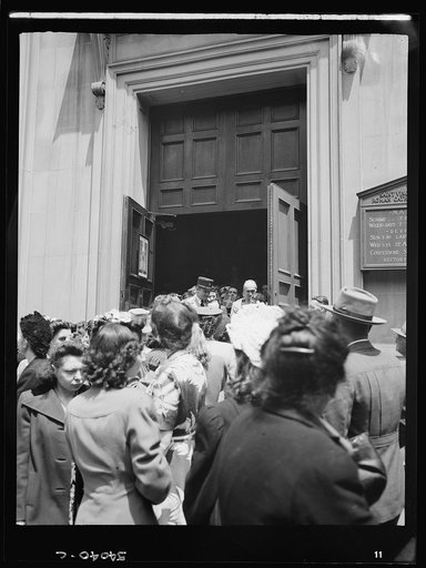 New York, New York. June 6, 1944. Noon mass at Saint Vincent de Paul's Church on D-day
