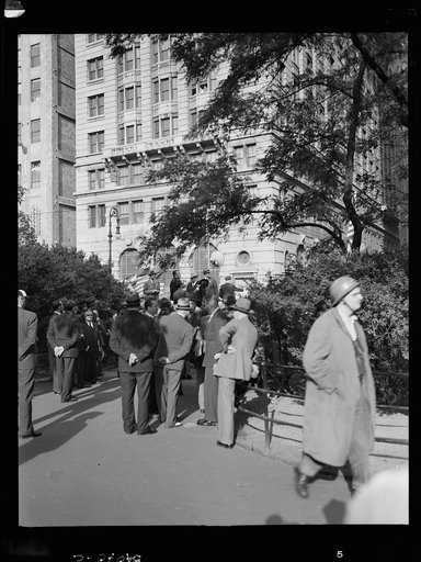 New York, New York. A crowd on D-day in Madison Square