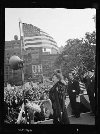 New York, New York. Some of the crowd at Madison Square on D-day