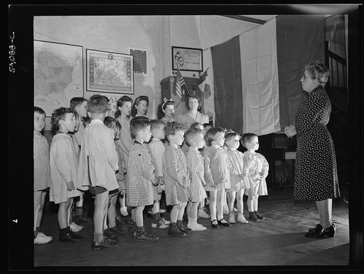 New York, New York. Preschool age children at L'Ecole maternelle francaise on D-day