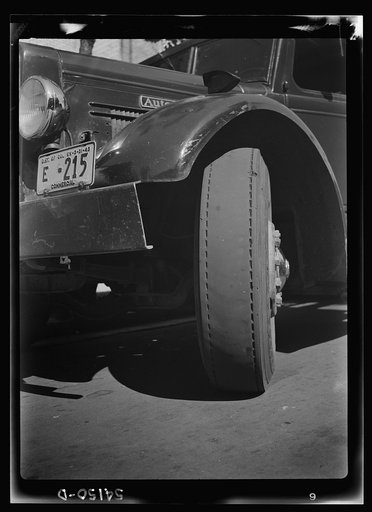 Washington, D.C. A close-up view of a tire on a commercial truck