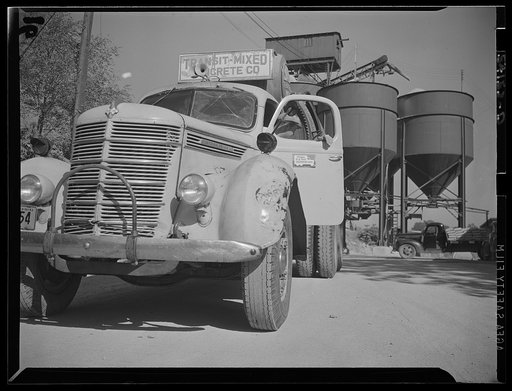 Washington, D.C. A Transit-Mixed Concrete Company truck displaying a United States Truck Conservation Corps pledge on the door